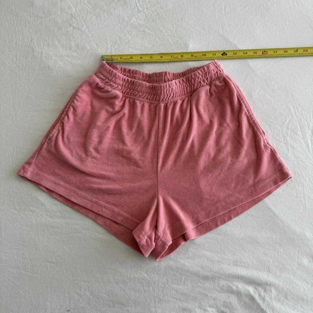 Cotton On Women's High-Rise Pink Terry Cloth Beach Swim Coverup Shorts Size 6